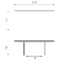 Tavolo fisso in rovere termocotto e gambe in vetro trasparente 100x200x76h cm