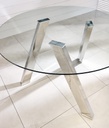 Tavolo fisso in vetro temperato trasparente 120x75h cm 