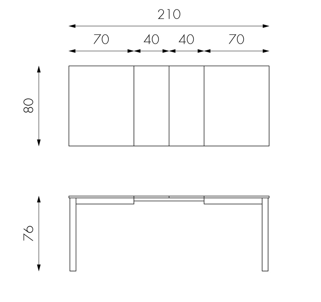 Tavolo allungabile in melaminico grigio chiaro 130/210x80x76h cm
