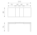 Tavolo allungabile in melaminico grigio chiaro 130/210x80x76h cm