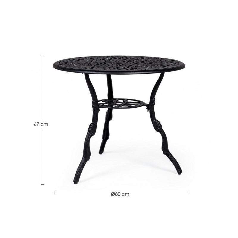Tavolo per esterno in alluminio Antracite VICTORIA diametro 80 x h67 cm iperbriko