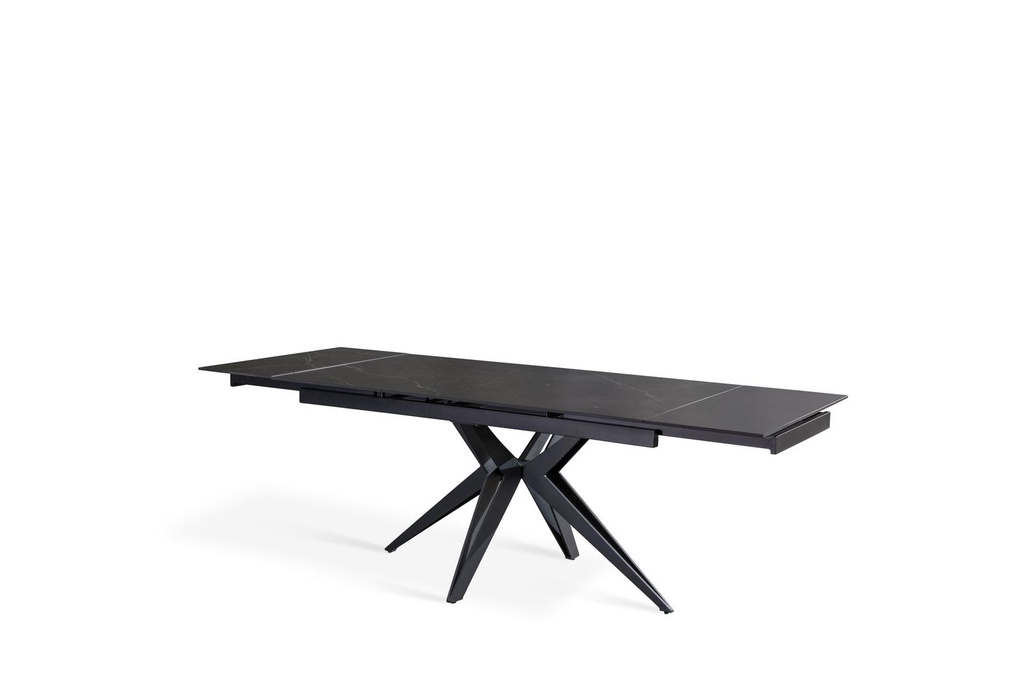 Tavolo allungabile nero opaco 90 cm x 160-240  cm cm H. 76 cm
