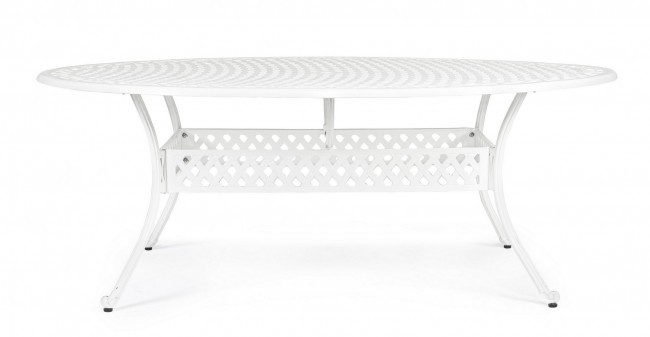 Tavolo arredo giardino alluminio ovale bianco Ivrea cm 148x201 iperbriko