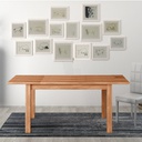 Tavolo pranzo allungabile noce country in legno nobilitato cm 80x120-160