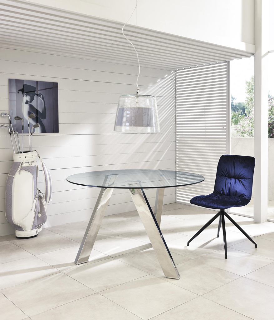 Tavolo fisso in vetro temperato trasparente 120x75h cm 