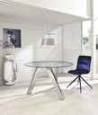 Tavolo fisso in vetro temperato trasparente 120x75h cm 