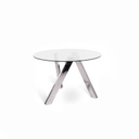 Tavolo fisso in vetro temperato trasparente 120x75h cm 