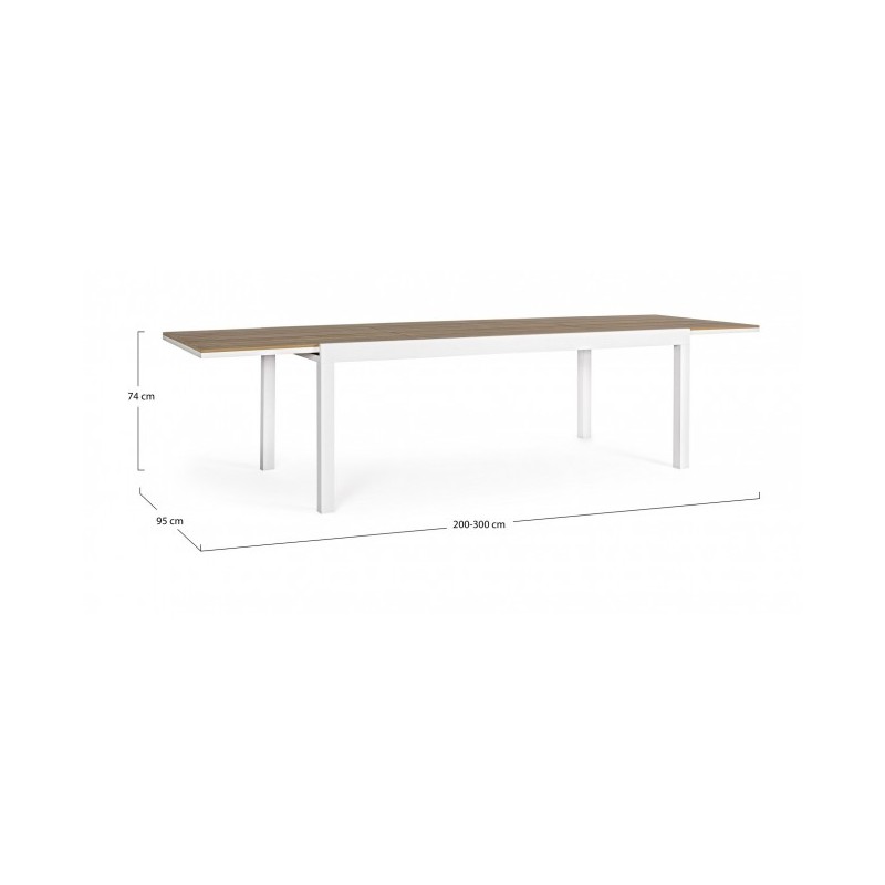 Tavolo per esterno 200-300x95x74h Bianco Iperbriko