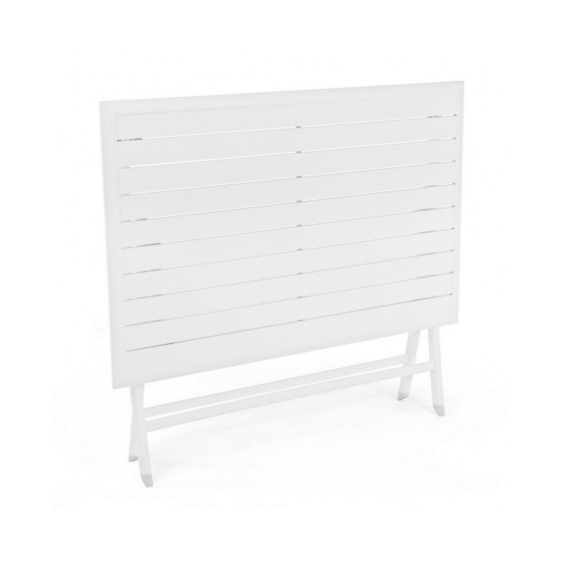 Tavolo per esterno in alluminio Bianco ELIN 110x70x h71 cm iperbriko