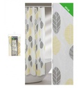 Tenda doccia con fantasia foglie grigio e giallo, 240 x 200