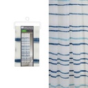Tenda doccia dalle eleganti strisce acquarello blu, dimensioni 240x200 cm.