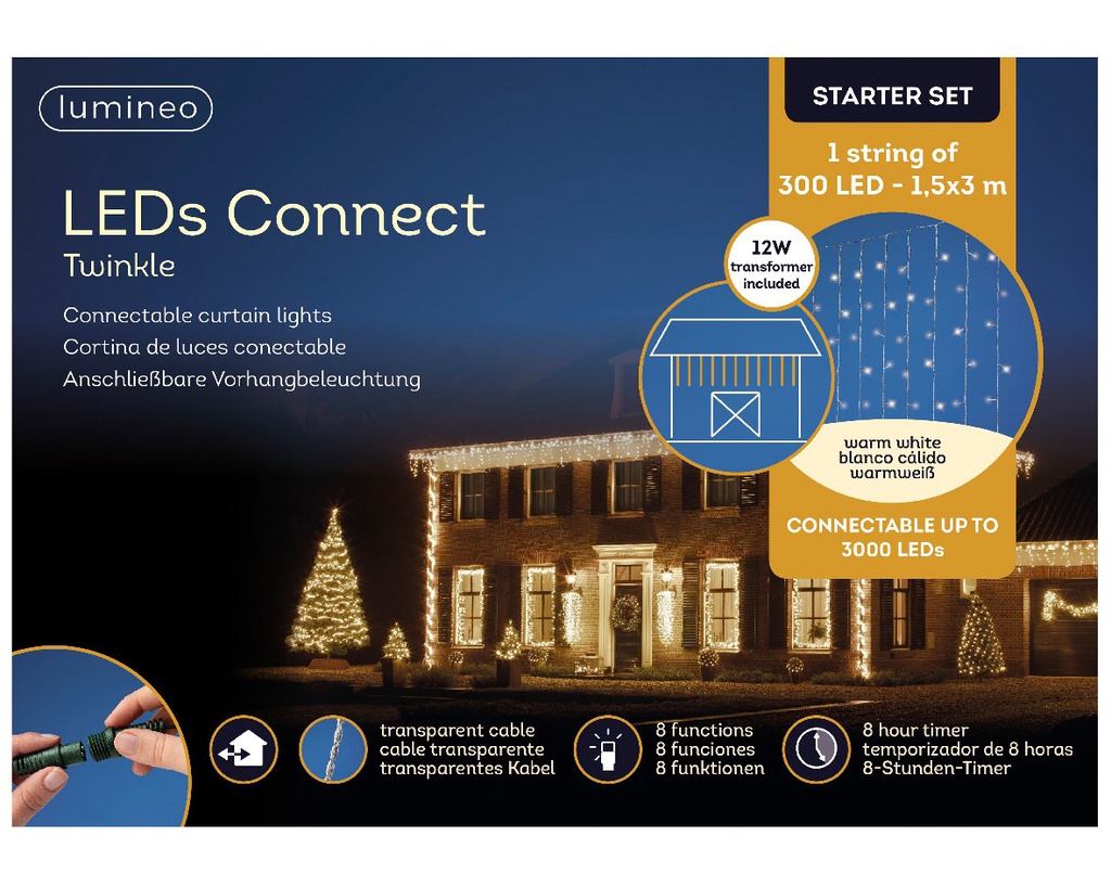 Tenda luci LED CURTAIN TWINKLE CONNECT  esterno
