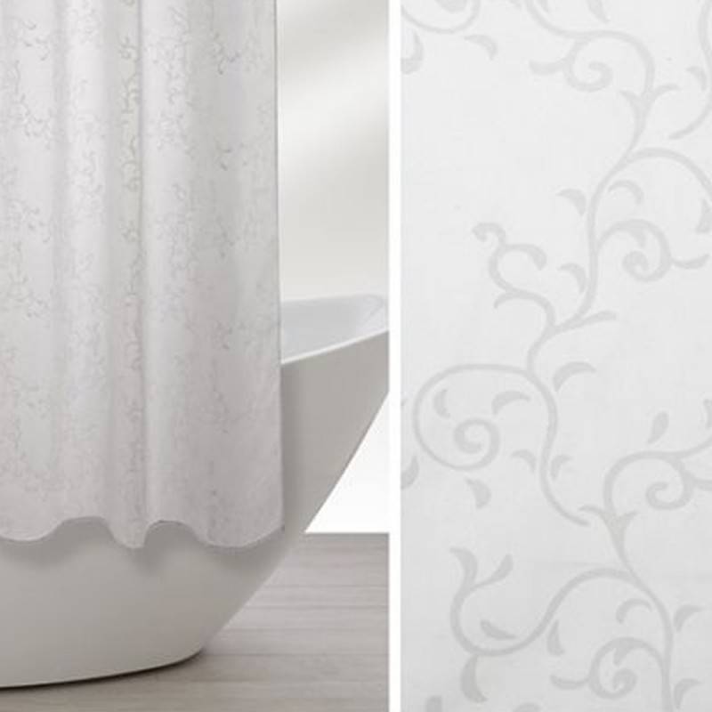 Tenda doccia Feridras dalle forme naturali a rami chiari, misura 180x200 per un'esperienza di bagno rilassante e raffinata