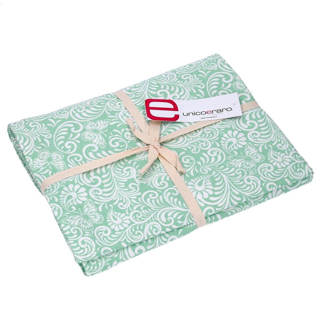 Tovaglia flora jaquard verde salvia rettangolare cm140x240