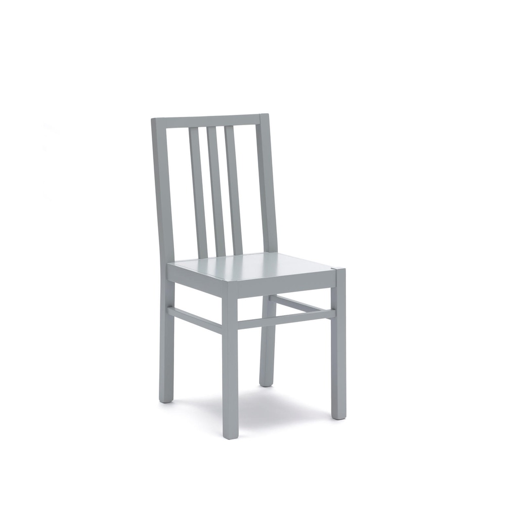2x Sedia in legno laccato grigio chiaro 39.5 cm x 39.5 cm H. 86.5 cm