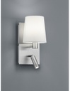 Applique Moderna Paralume Bianco e Spot Led Marriot Nichel Trio Lighting