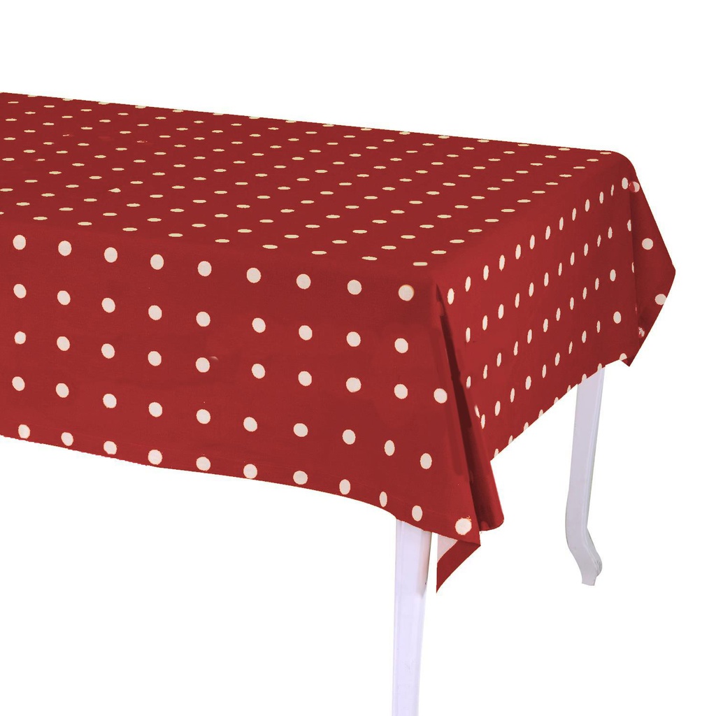 Tovaglia pop pois bordeaux rettangolarecm140x240