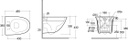Vaso sospeso Sensation Rimless 48 cm - Fissaggio nascosto