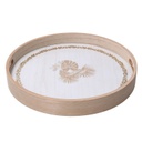Vassoio legno bianco tondo cmø35h4