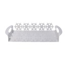Vassoio metallo fiocco neve bianco rettangolare cm41x20h6,5