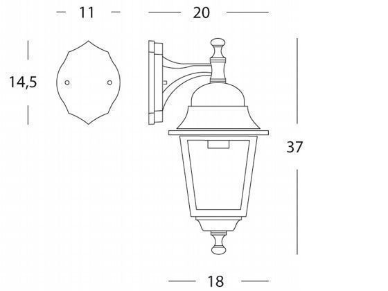 Applique Piccola In Basso  linea old  biancoargento