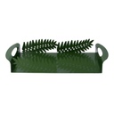 Vassoio metallo foglia alloro verde scuro rettangolare cm41x20h6,5