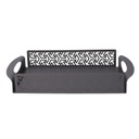 Vassoio metallo frecce grigio scuro rettangolare cm41x20h6,5