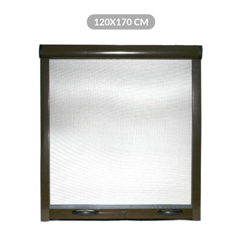 Zanzariera a rullo in kit riducibile universale per finestra verticale EASY-UP Marrone 140x160