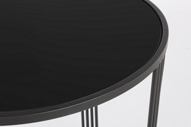 Set 2 Tavolino oro-nero in metallo stile design