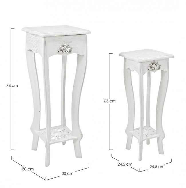 Set 2 porta lampada classico bianco