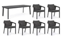 Set tavolo + 6 sedie Cordova antracite