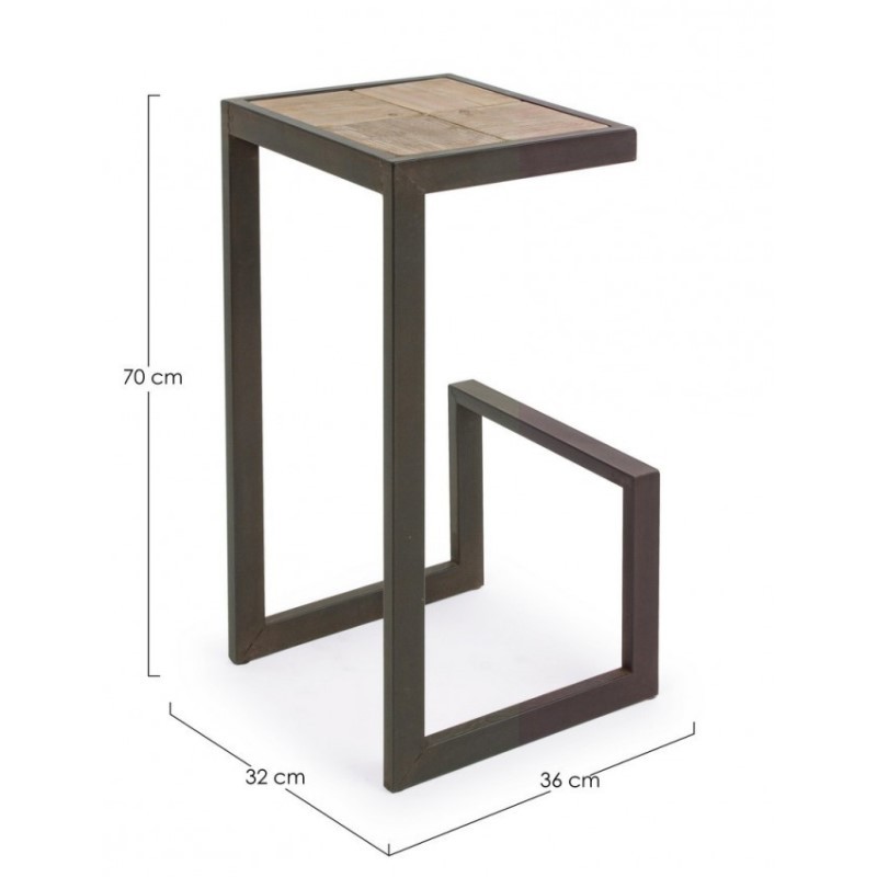 Sgabello industrial bar Blocks 70h cm