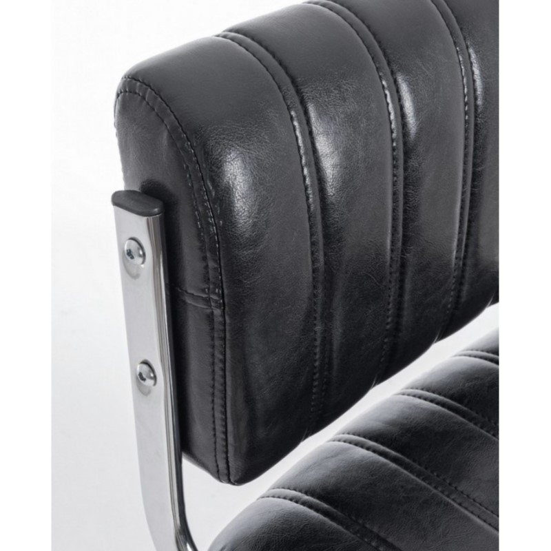 Sgabello da bar in similpelle Nero BARCLAY 46x51,5x h88,5-109,5 cm