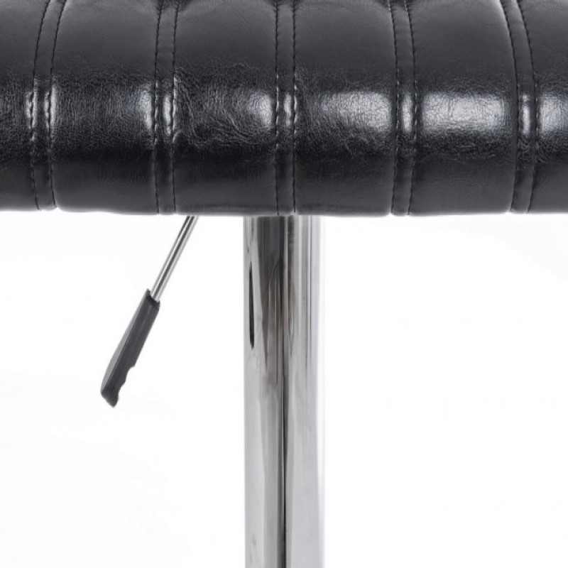Sgabello da bar in similpelle Nero BARCLAY 46x51,5x h88,5-109,5 cm