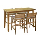 Sgabello legno con cuscini giardino cm 44 x 53 x h 64-85