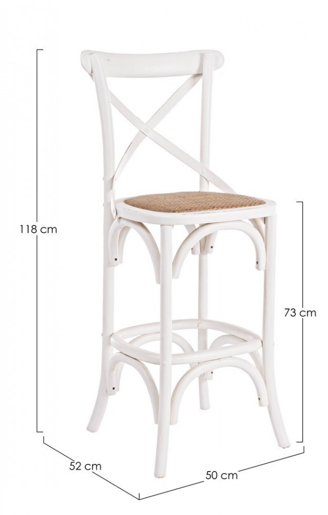 Sgabello rustico Bar Cross bianco