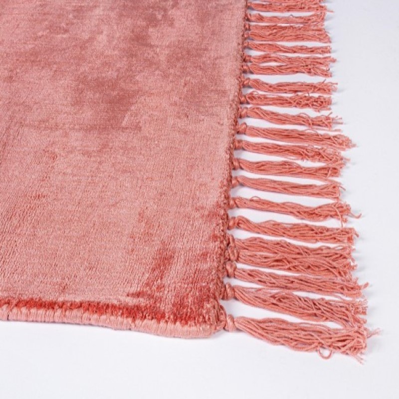 Tappeto in viscosa stile etnico Rosso Corallo BELIZE 140x200 cm