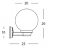 Applique Sf. Opale D.20 E27  linea globo  nero