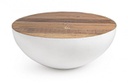 Tavolino bianco in legno riciclato stile design cm Ø90 - 38