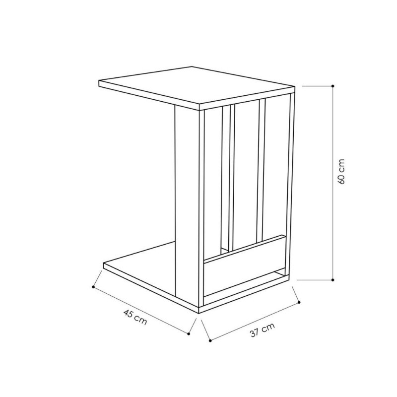Tavolino da divano porta pc e riviste Edi antracite cm 37x45xh.60