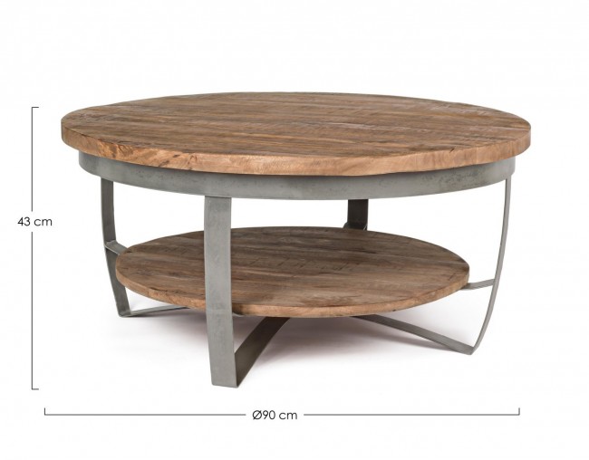 Tavolino in metallo stile industrial cm Ø90 - 43