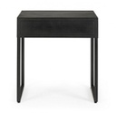 Tavolino nero 1 cassetto in legno stile industriale 50x35x55