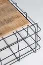 Tavolino in legno e acciaio stile industriale 80x80