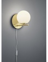 Applique Sfera Vetro Bianco Ottone 1xE14 Pure Trio Lighting