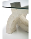 Tavolino trasparente-beige 70 cm x 120 cm H. 41 cm