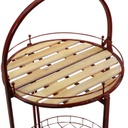 Tavolino metallo con ruote richiudibilerosso tondo cmø49h67/98
