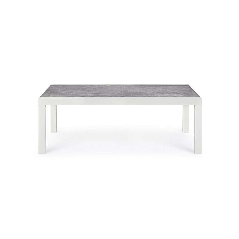 Tavolino per esterno in alluminio Bianco KLEDI LUNAR 120x70x h43 cm