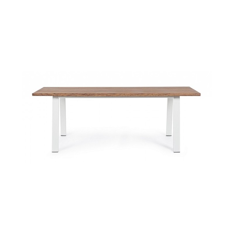 Tavolo Oslo da giardino Bianco-Naturale 100x200 cm