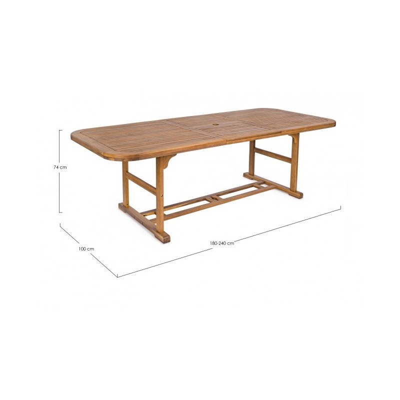 Tavolo Per esterno Noemi Allungabile in Legno 180-240x100x h 74cm