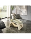 Tavolino trasparente-beige 70 cm x 120 cm H. 41 cm